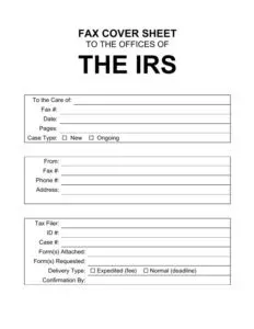 Fax cover sheet